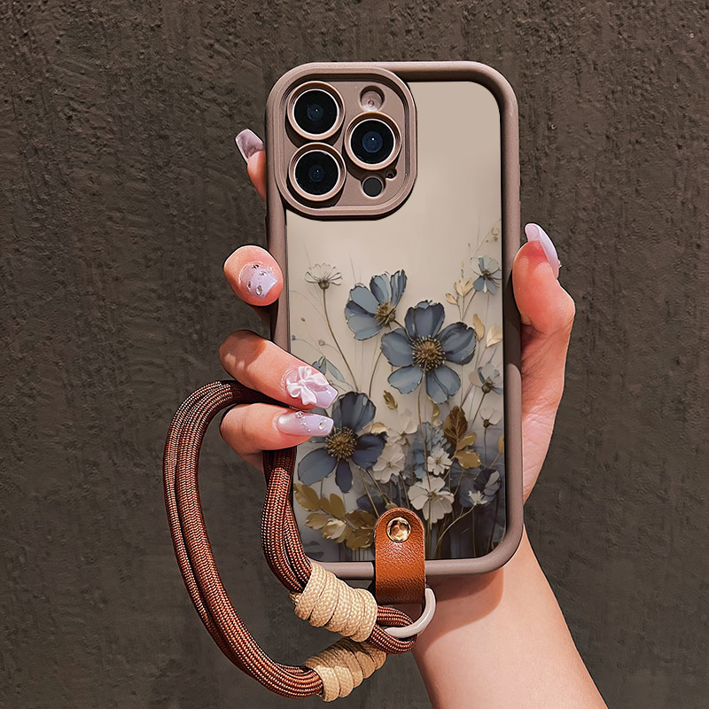 Samsung Galaxy Strap - สายคล้องคอสีฟ้าลายดอกไม้ สำหรับเคสโทรศัพท์ Samsung Galaxy Note 20
