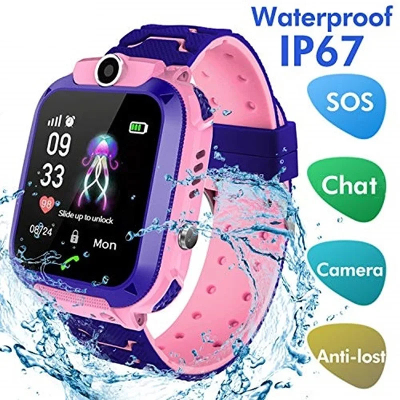 Smartwatch Watches For Kids - 2G เด็กดูสมาร์ท SOS โทรตําแหน่งปอนด์เด็กโทรศัพท์นาฬิกา IP67 กล้องกันน้ําระยะไกล