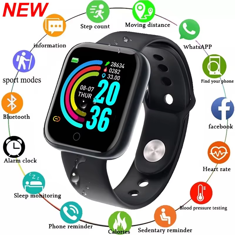 Smartwatch Watches For Men Digital - สมาร์ทวอทช์ผู้ชายผู้หญิงนาฬิกาข้อมือสมาร์ทวอทช์ข้อความฟิตเนส โมโนเตอร์สร้อยข้อมือของขวัญวันเกิดนาฬิกาอิเล็กทรอนิกส์สำหรับแอนดรอยด์ ไอโอเอส ﻿