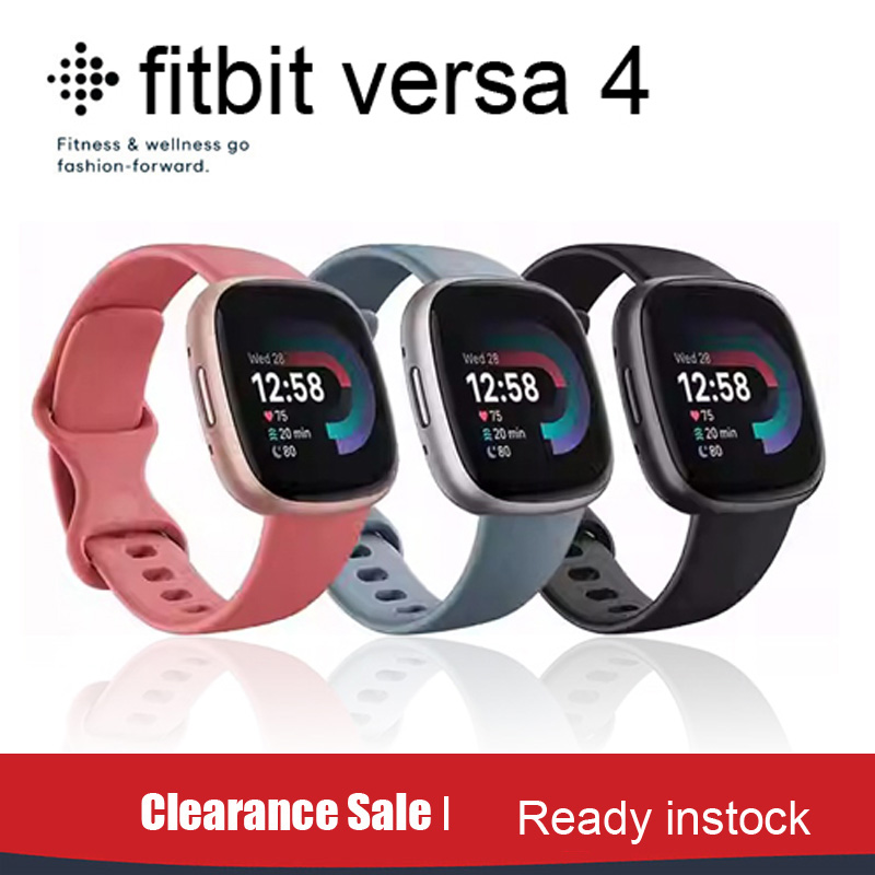 Smartwatch Watches Digital - ฟิตบิท เวอร์ซ่า 4 สมาร์ทวอทช์ GPS ในตัวติดตามกิจกรรมเครื่องติดตามอัตราการเต้นหัวใจการตรวจสอบความดันการนอนหลับสมาร์ทวอทช์กันน้ำ