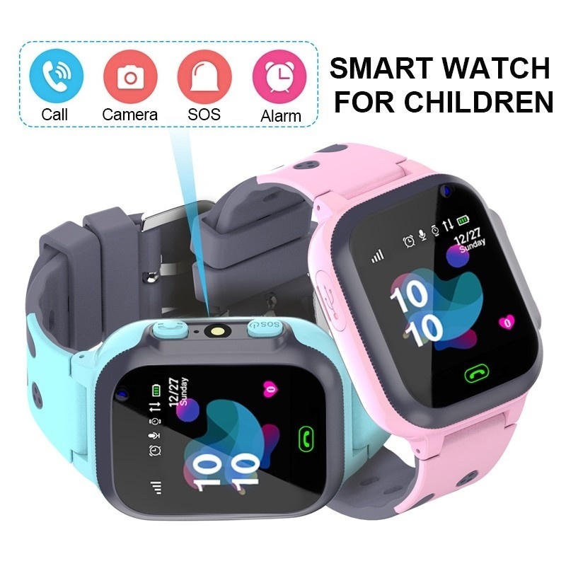 Smartwatch Watches For Kids - เด็กดูสมาร์ทนาฬิกาอัจฉริยะกันน้ําสําหรับเด็กหนุ่มๆสาวๆของขวัญที่มีหน้าจอสัมผัสกล้องปลุก SOS โทรตําแหน่งติดตาม