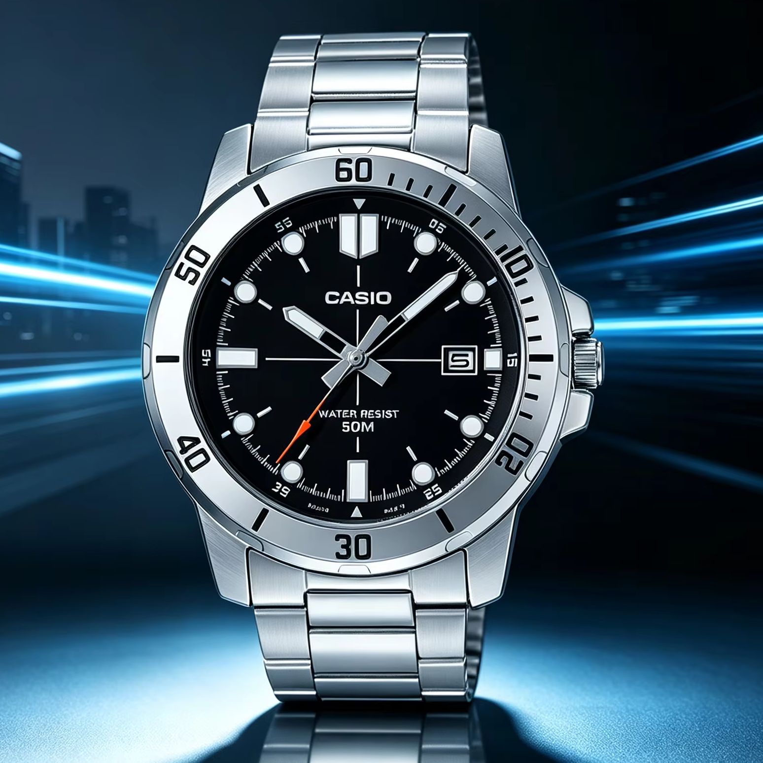 Smartwatch Casio Watches For Men - นาฬิกาข้อมือผู้ชายแบบอนาล็อก Casio รุ่น MTP‑VD01D | กันน้ำได้ลึก
