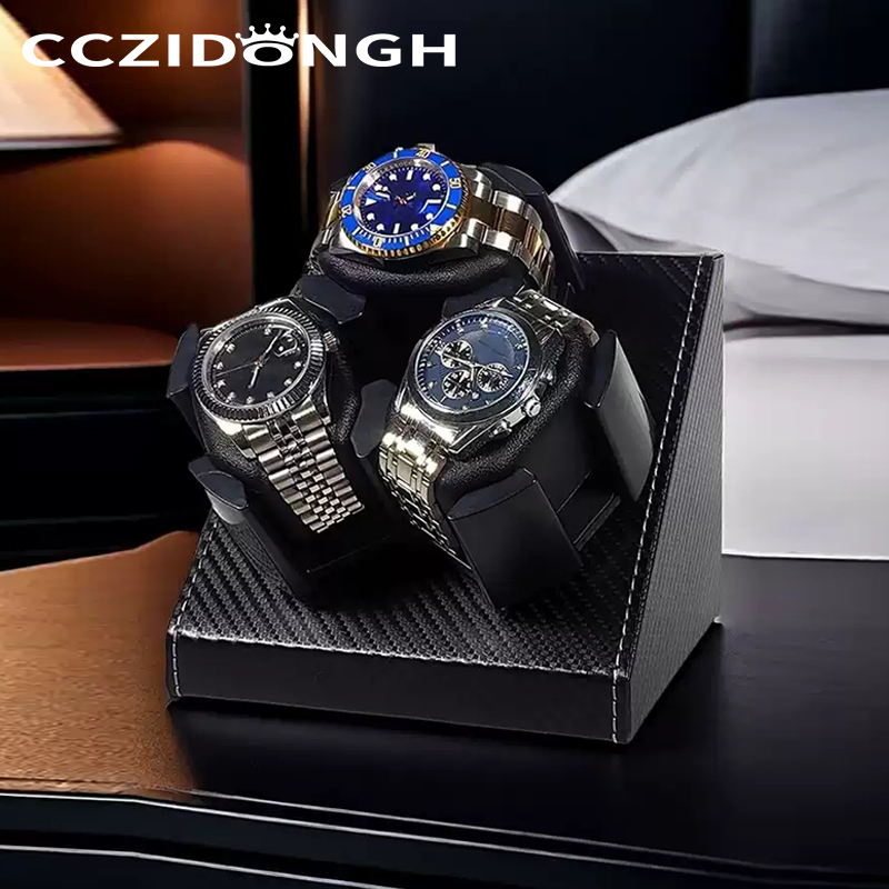 Watch Winder Single - กล่องเก็บนาฬิกาอัตโนมัติแบบหนัง 3+0 ช่อง พร้อมมอเตอร์เงียบ Wanbao ตู้เก็บนาฬิกา