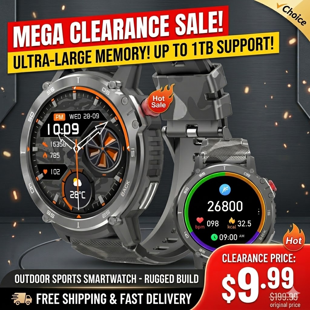 Smartwatch Online Watches For Men - ลดราคาสุดคุ้ม!! สมาร์ทวอทช์คุณภาพสูงสำหรับกีฬากลางแจ้ง พร้อมฟังเพลงออฟไลน์ ติดตามข้อมูลสุขภาพตลอด 24 ชั่วโมง