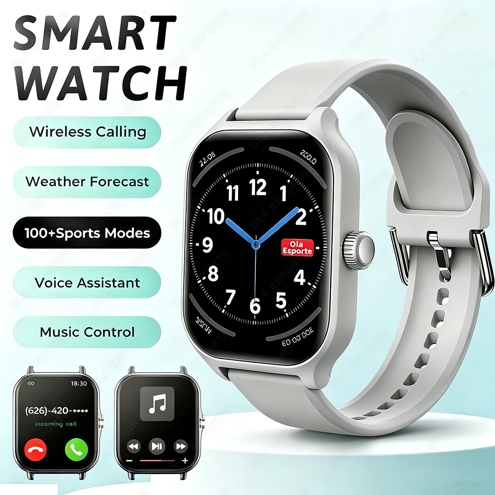 Smartwatch Watches For Men Digital - สมาร์ทวอทช์พลัส สำหรับผู้ชายและผู้หญิง หน้าจอสัมผัสเต็มรูปแบบ นาฬิกาออกกำลังกาย รองรับการโทรผ่านบลูทูธ ใช้งานร่วมกับโทรศัพท์แอนดรอยด์