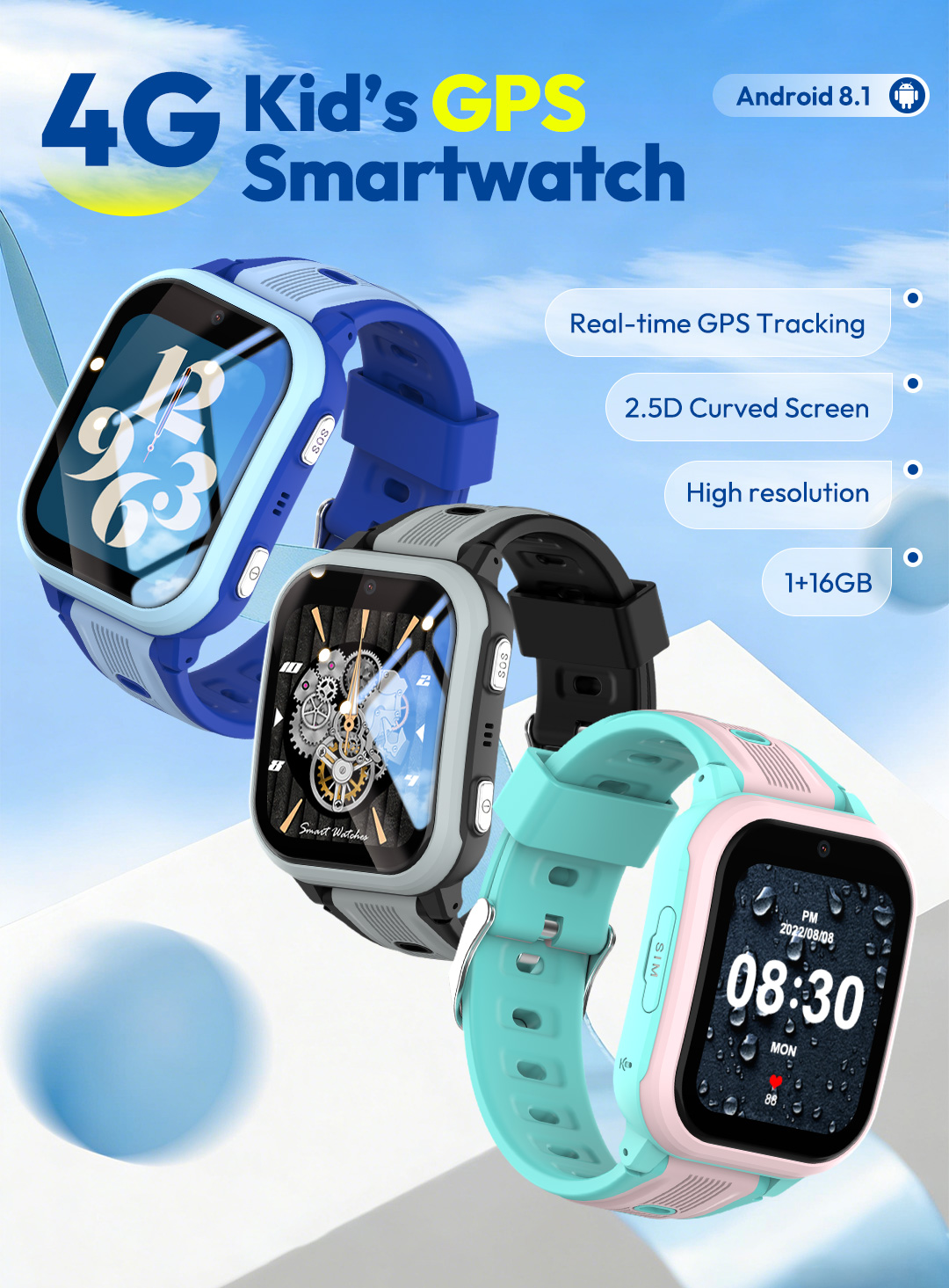 Smartwatch Watches Gift For Boys With Gps - KT41 สมาร์ทวอทช์ - นาฬิกาโทรศัพท์ 4G สำหรับเด็ก