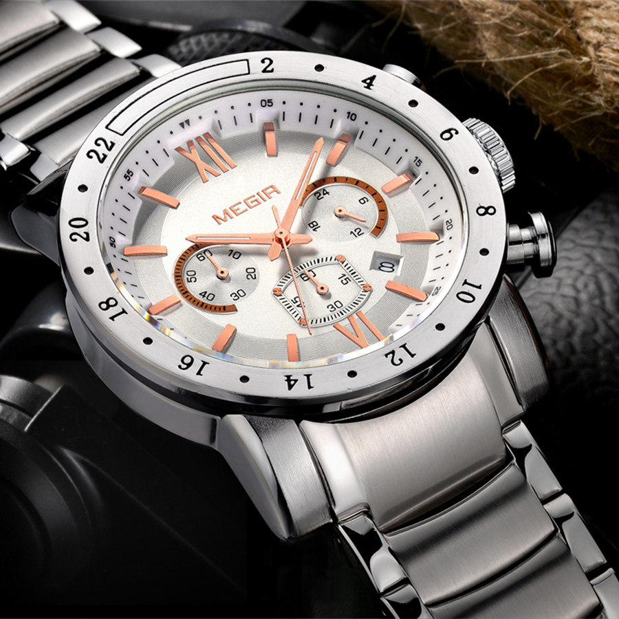 MEGIR นาฬิกาลำลองสแตนเลสสำหรับ - Smartwatch Watches Digital บทวิจารณ์และราคา