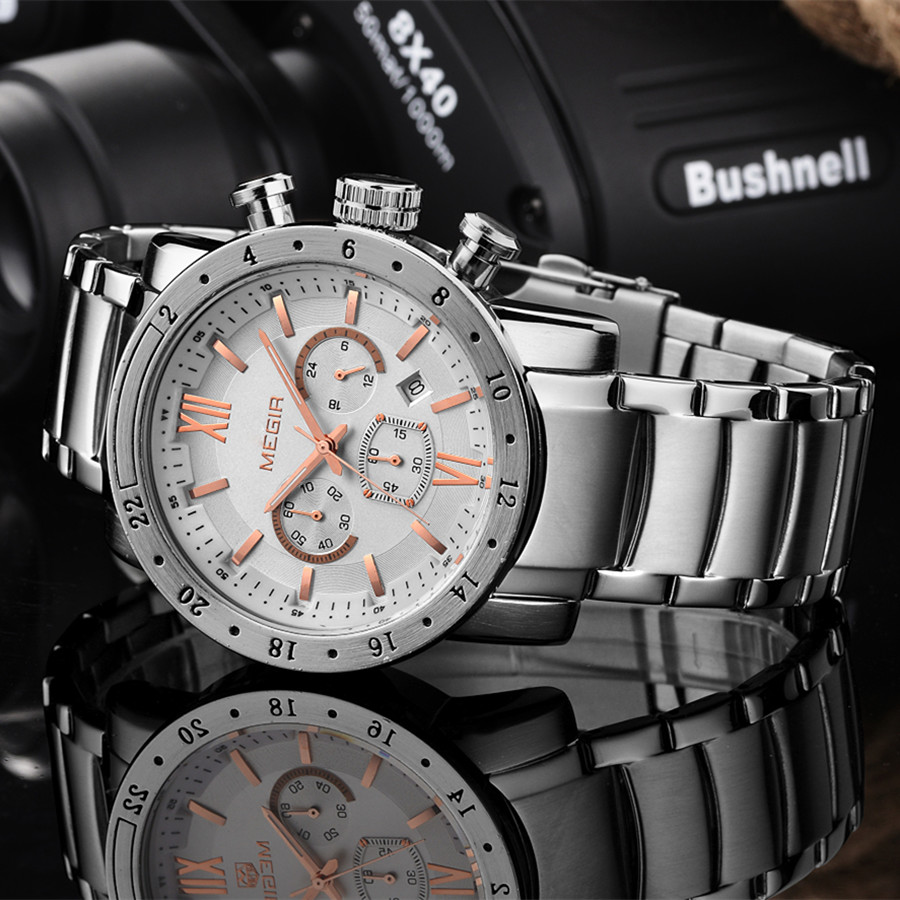 MEGIR นาฬิกาลำลองสแตนเลสสำหรับ - Smartwatch Watches Digital บทวิจารณ์และราคา