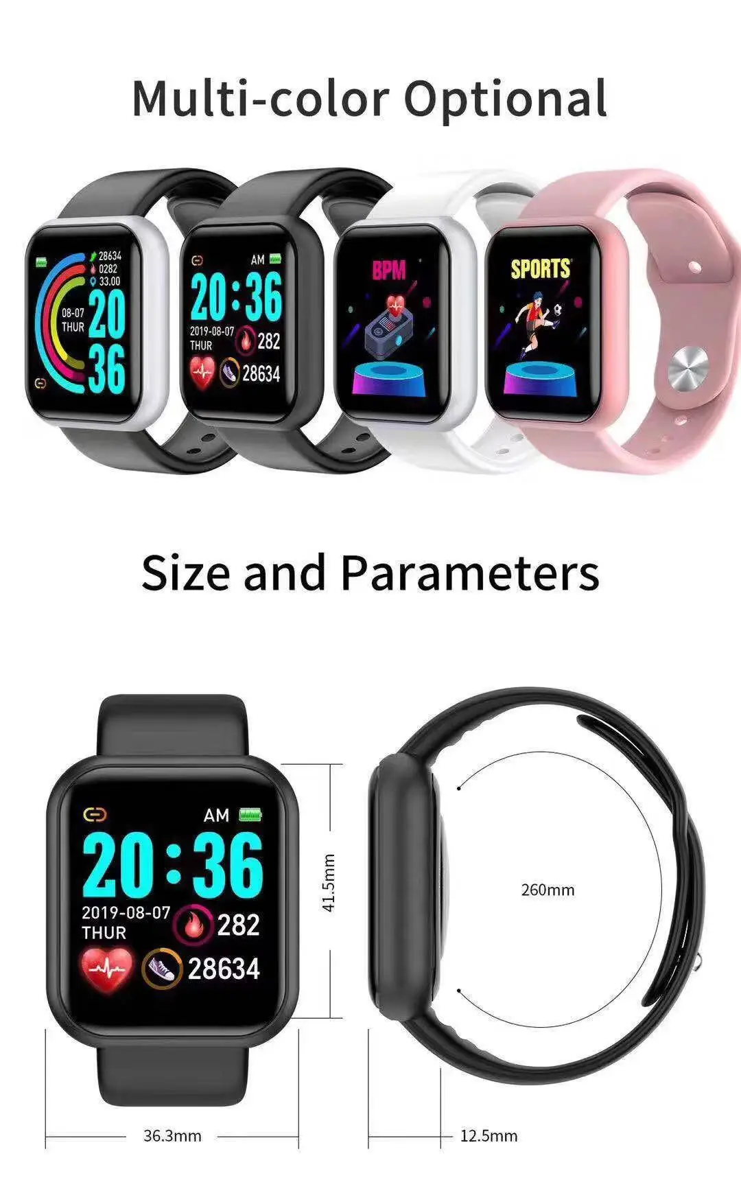 นาฬิกาอัจฉริยะ D20 Pro รุ่น Y6 - Smartwatch Watches For Mens บทวิจารณ์และราคา