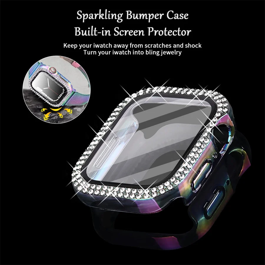 เพชรสําหรับ Apple Watch Case 4 - Iwatch Smartwatch Series 7 บทวิจารณ์และราคา