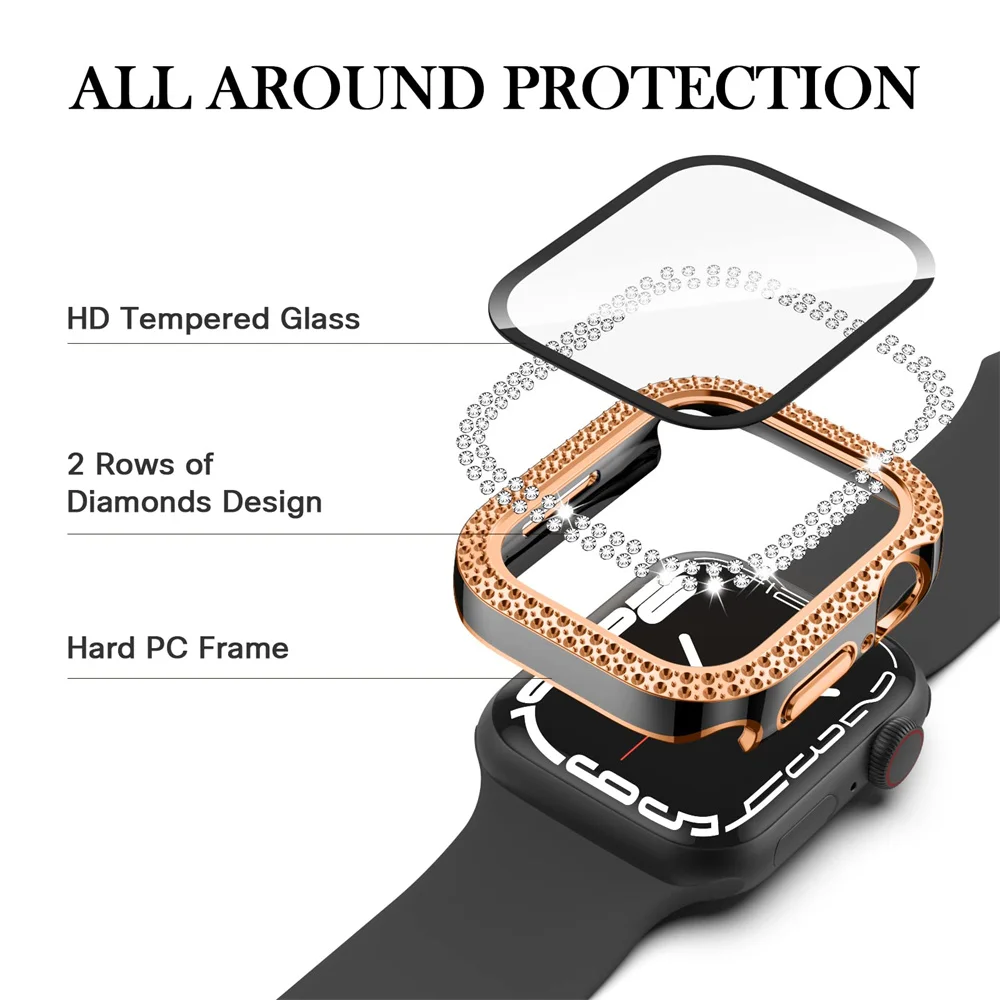 เพชรสําหรับ Apple Watch Case 4 - Iwatch Smartwatch Series 7 บทวิจารณ์และราคา