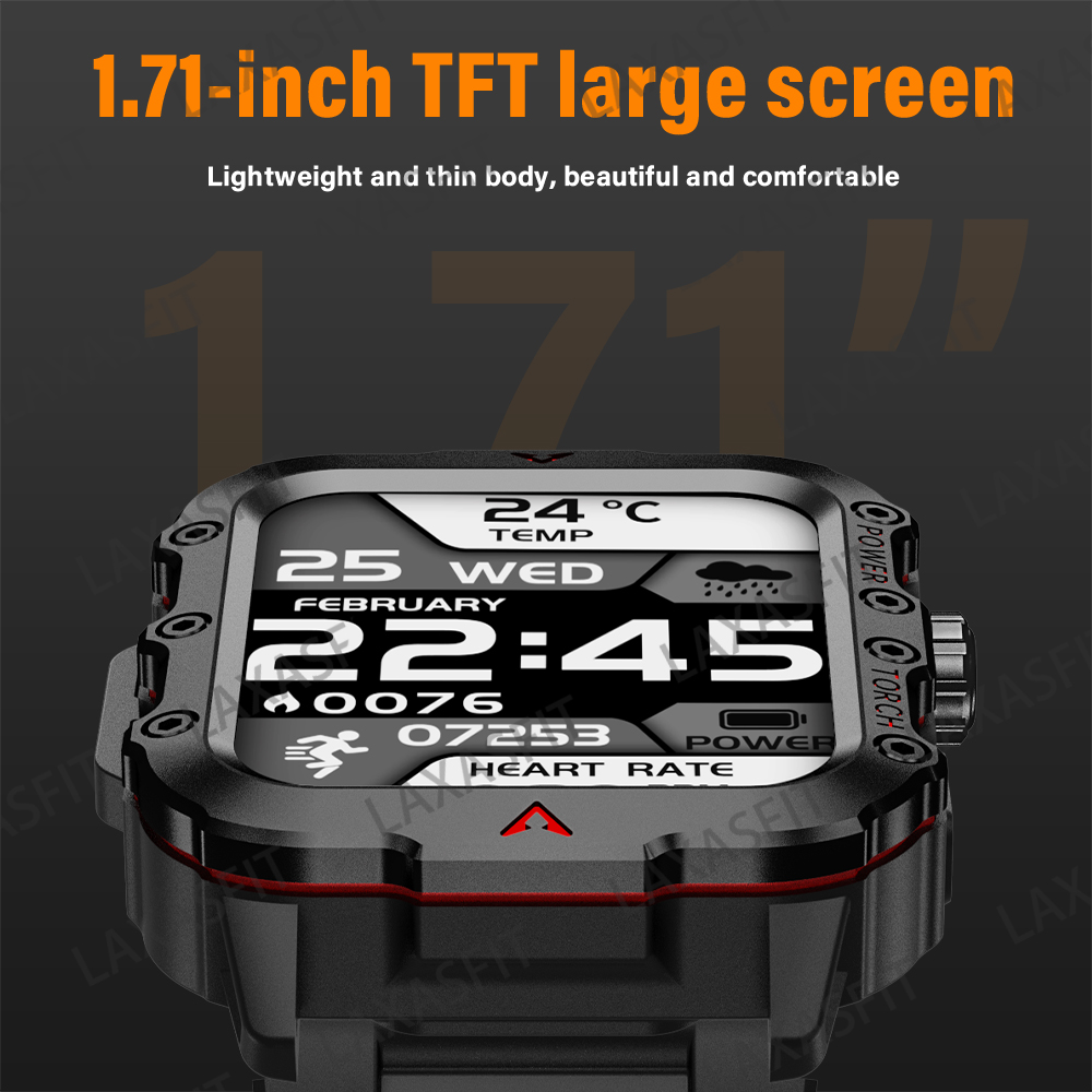 LAXASFIT ใหม่นาฬิกาสมาร์ทบลูทู - Smartwatch Watches For Men Digital บทวิจารณ์และราคา